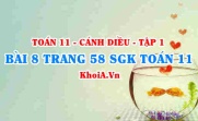 Bài 8 trang 58 SGK Toán 11 tập 1 Cánh Diều